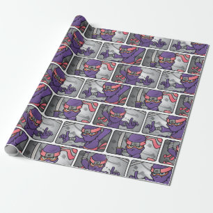 Paarse Ninja Cadeaupapier