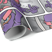  Paarse Ninja Cadeaupapier (Rol Hoek)