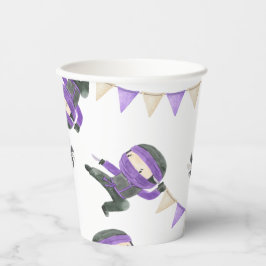 Paarse Ninja Party Cups Papieren Bekers