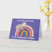 Paarse No Hugs stuurt je een regenboogsleuf Kaart (Gele Bloem)