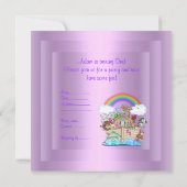 PAARSE NOAHS ARK PARTITY INVITATION KAART (Achterkant)
