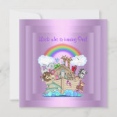 PAARSE NOAHS ARK PARTITY INVITATION KAART (Voorkant)