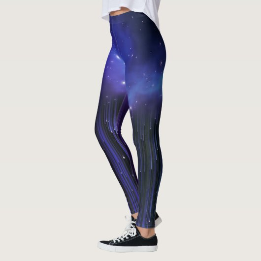 Paarse Noordelijke Lichten Melkweg Leggings (Links)