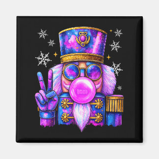 Paarse Notenkraker die Bubble Gum Blaast Schattig  Magneet