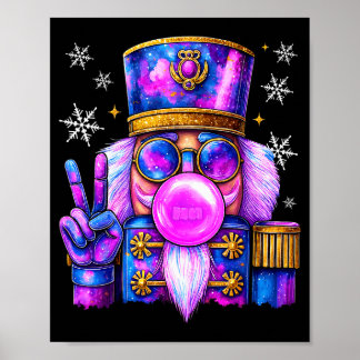 Paarse Notenkraker die Bubble Gum Blaast Schattig  Poster