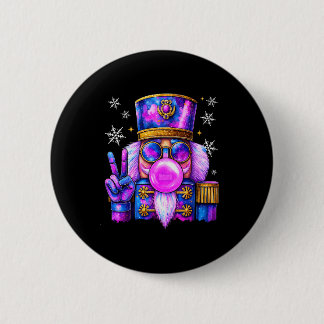 Paarse Notenkraker die Bubble Gum Blaast Schattig  Ronde Button 5,7 Cm