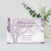 Paarse Oak Fall Weduwkaart RSVP Kaartje (Staand voorkant)