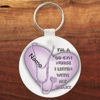 Paarse OB Gyn Verpleegkundige aangepaste naam Sleu Sleutelhanger