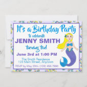 Paarse Oceaan Zeemeermin Bubbles Verjaardag Zwemba Kaart (Voorkant)