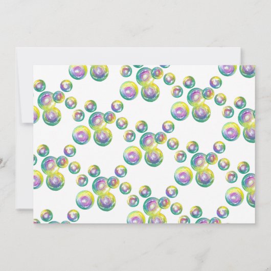 Paarse Oceaan Zeemeermin Bubbles Verjaardag Zwemba Kaart (Achterkant)