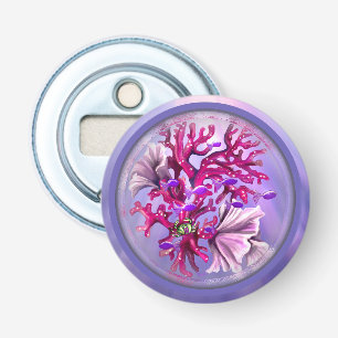 Paarse Oceaan Zeemeermin  Button Flesopener