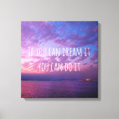 Paarse oceaan zonsondergang foto droom het doen he canvas afdruk (Voorkant)