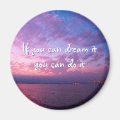 Paarse oceaan zonsondergang foto droom het doen he magneet (Voorkant)