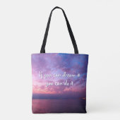 Paarse oceaan zonsondergang foto droom het doen he tote bag (Achterkant)