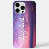 Paarse oceaan zonsondergang foto stijlvolle script Case-Mate iPhone case (Achterkant)