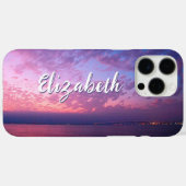 Paarse oceaan zonsondergang foto stijlvolle script Case-Mate iPhone case (Achterkant (horizontaal))