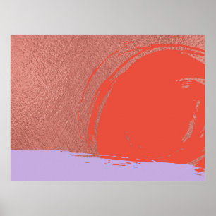 Paarse Oceaan Zonsondergang Minimalistische Abstra Poster