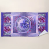 Paarse oceaankeukenhanddoek strandlaken (Voorkant)