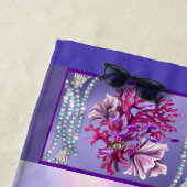 Paarse oceaankeukenhanddoek strandlaken (In situ)