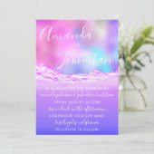 Paarse oceaanroze golven blauw kaart (Staand voorkant)