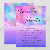 Paarse oceaanroze golven zeestrand kaart (Voorkant / Achterkant)