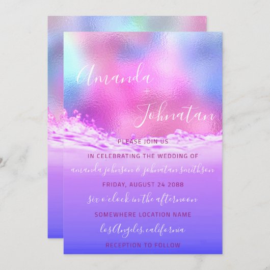 Paarse oceaanroze parkubbels oceaan kaart (Voorkant / Achterkant)