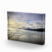 Paarse Ocean Beach Sunset Geniet van elk moment ci Fotoblokken (Rechts)