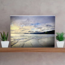 Paarse Ocean Beach Sunset Geniet van elk moment ci