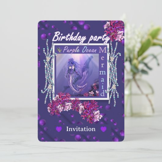 Paarse Ocean Mermaid (Staand voorkant)