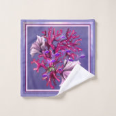 Paarse Ocean Mermaid Bad Handdoek (Wasdoekje)