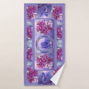 Paarse Ocean Mermaid Badhanddoek