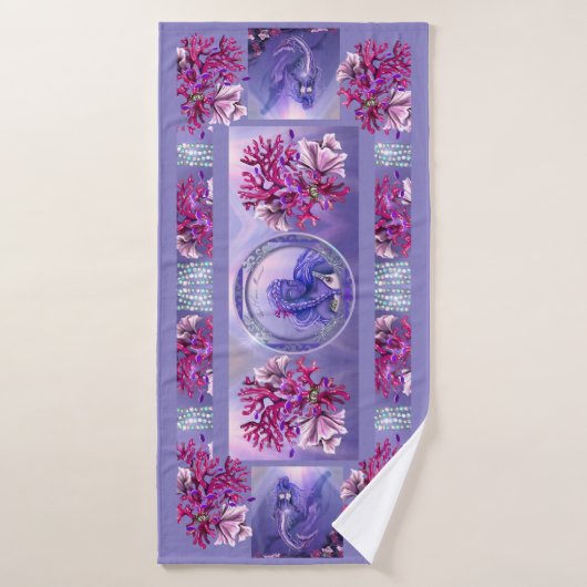 Paarse Ocean Mermaid Badhanddoek (Badhanddoek)