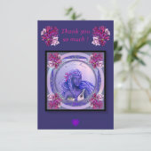 Paarse Ocean Mermaid Bedankkaart (Staand voorkant)