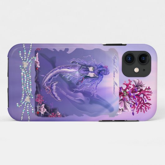 Paarse Ocean Mermaid Case-Mate iPhone Case (Achterkant (horizontaal))