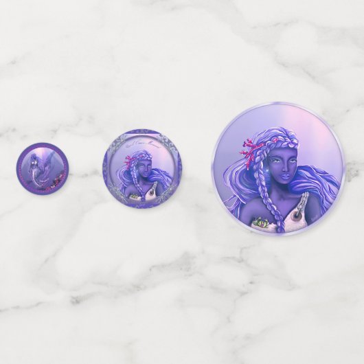 Paarse Ocean Mermaid Confetti (Achterkanten)