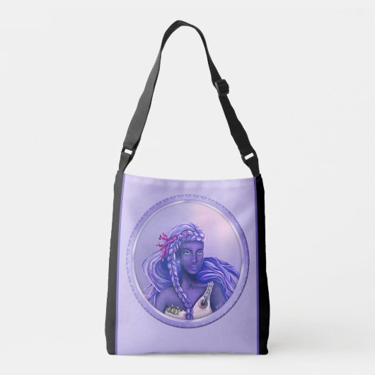 Paarse Ocean Mermaid Crossbody Bag Crossbody Tas (Achterkant)