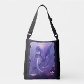 Paarse Ocean Mermaid Crossbody Tas (Voorkant)