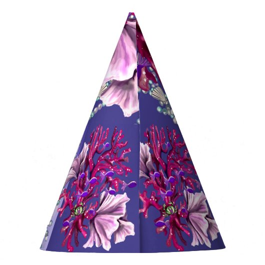 Paarse Ocean Mermaid Feesthoedjes (Achterkant)