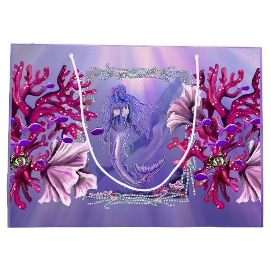 Paarse Ocean Mermaid Groot Cadeauzakje (Achterkant)