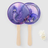 Paarse Ocean Mermaid Handwaaier (Voorkant en achterkant)