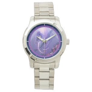 Paarse Ocean Mermaid Horloge