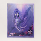 Paarse Ocean Mermaid Jigzaag Puzzle Legpuzzel (Verticaal)