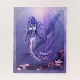 Paarse Ocean Mermaid Jigzaag Puzzle Legpuzzel