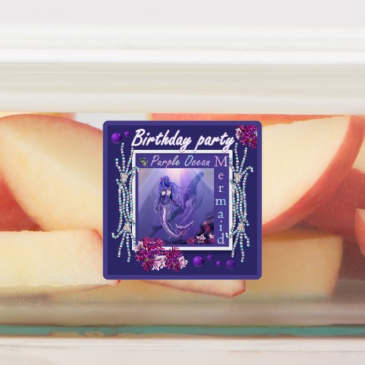 Paarse Ocean Mermaid Labels (Aangebracht)