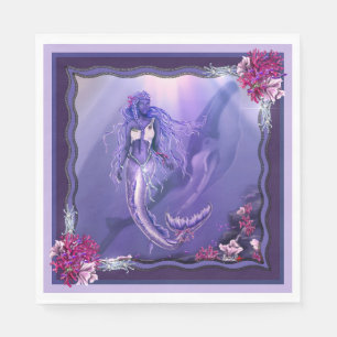 Paarse Ocean Mermaid Napkins Servet