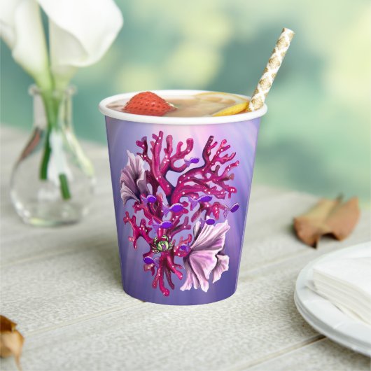 Paarse Ocean Mermaid Papieren Bekers (Insitu)