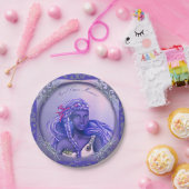 Paarse Ocean Mermaid Papieren Bordje (Feest)