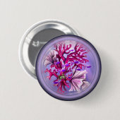 Paarse Ocean Mermaid Ronde Button 5,7 Cm (Voorkant /achterkant)