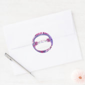 Paarse Ocean Mermaid round sticker (Envelop)