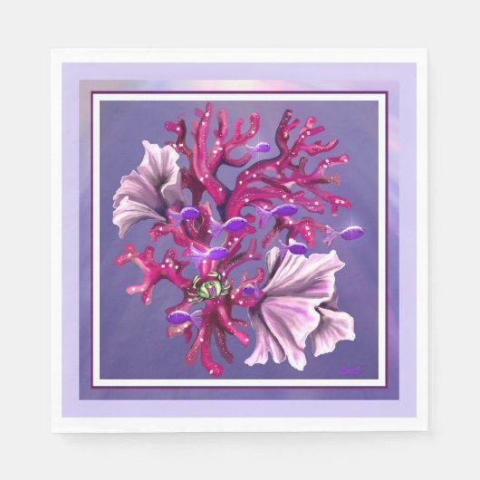 Paarse Ocean Mermaid Servet (Voorkant)